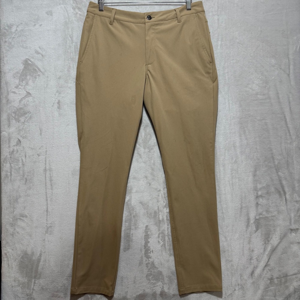 Birddogs Men 34x32 Khaki Tan Lined Gym Pants‎ Performance Chino Trousers Tan